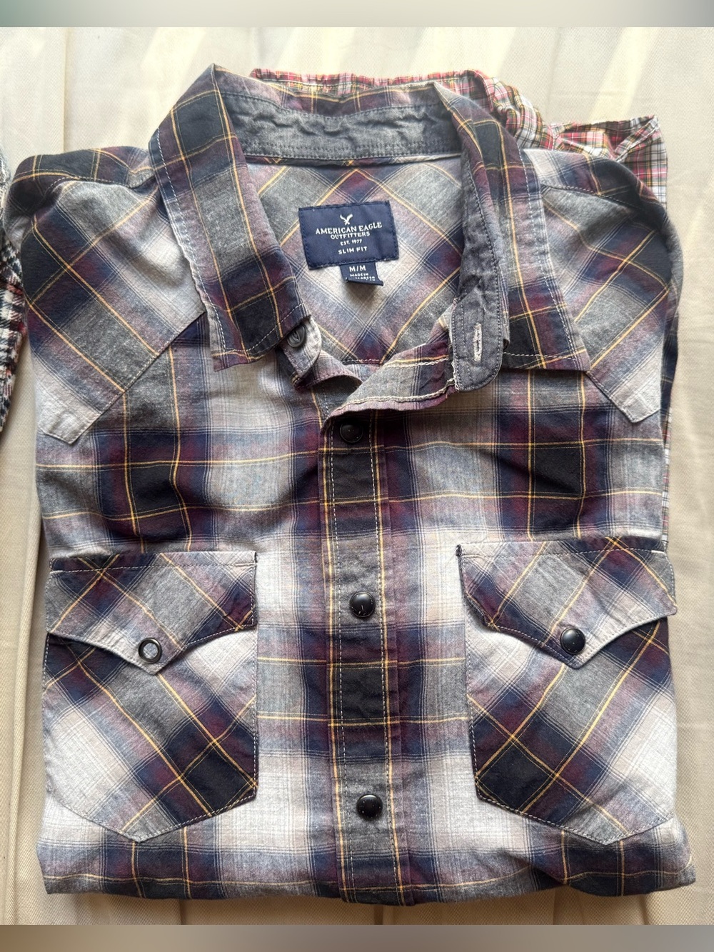 Plaid Dress Shirt - Medium AMERICAN EAGLE